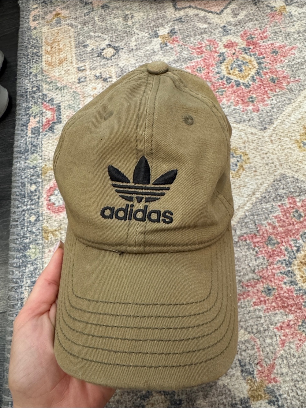 adidas Olive Green Cap with Black Trefoil Logo